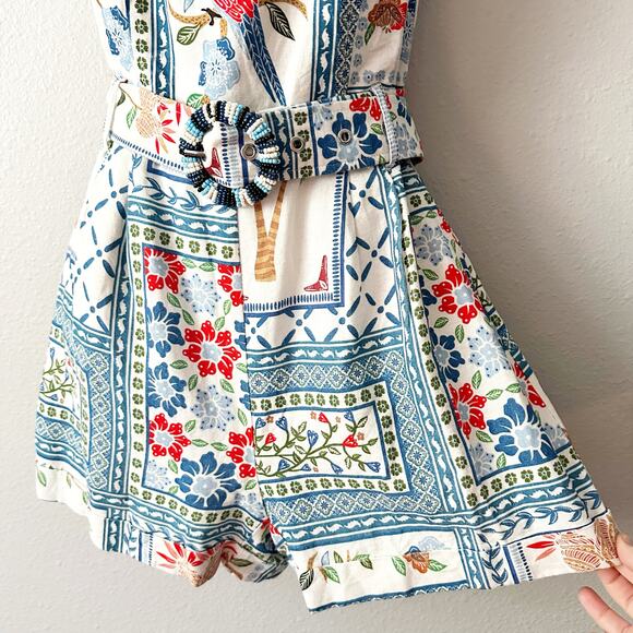 House of Harlow 1960 Parrot Tropical  Multicolor Romper Women’s Size Small - Picture 6 of 15